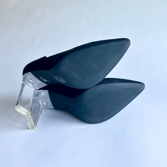 Andrew Marc Alexa Black Fabric Point Toe Plastic Heels size 10 - Picture 10 of 14